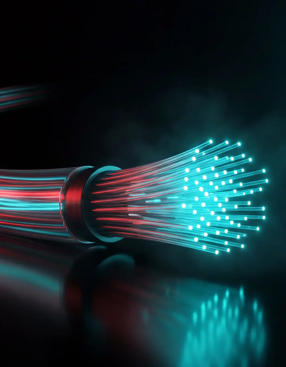 Câble à fibre optique aux fibres lumineuses