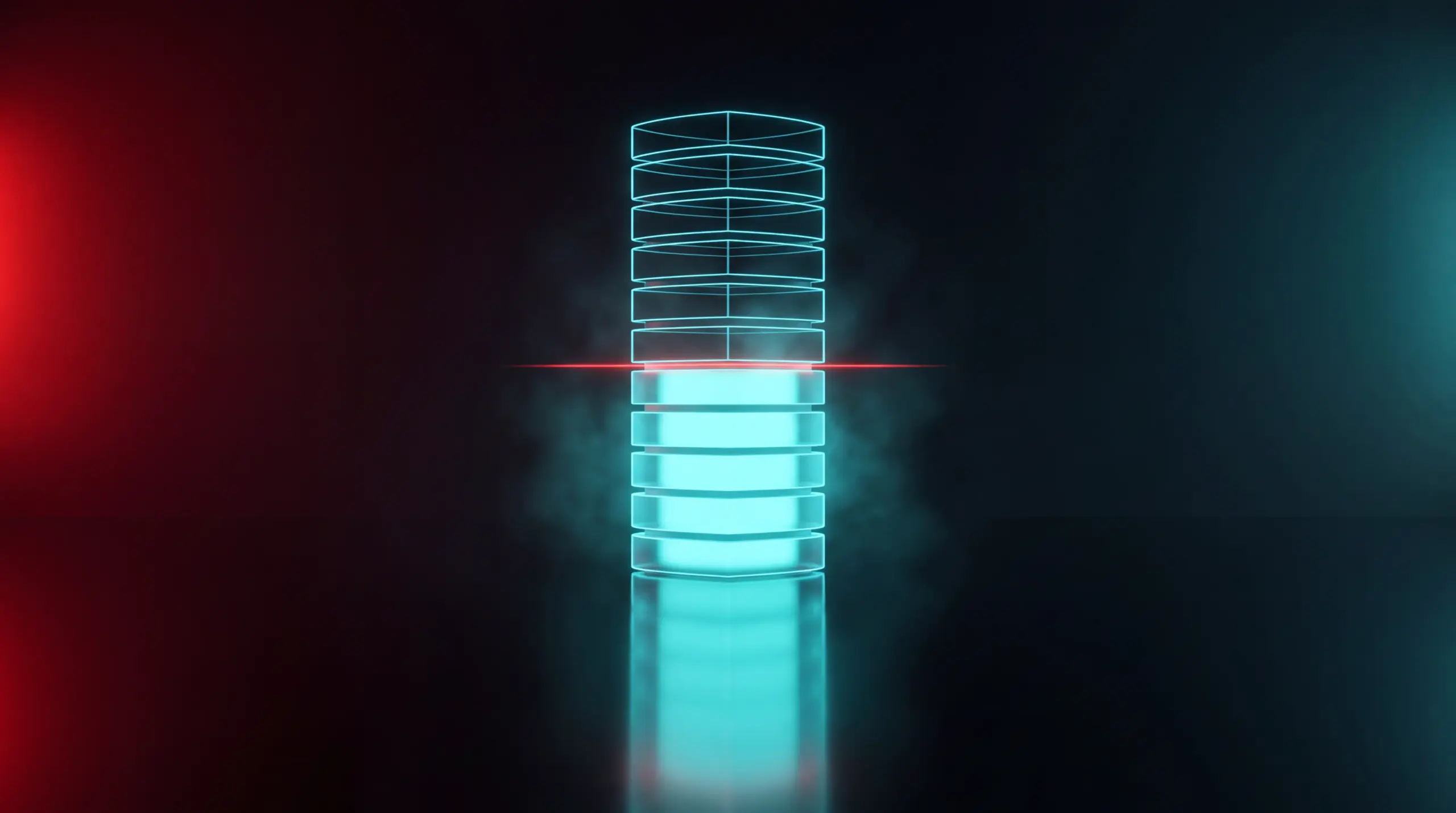 Colonne lumineuse symbolisant la performance du réseau